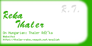 reka thaler business card